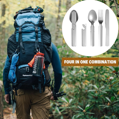 🔥 LAST DAY 50% OFF! 🍴4-in-1 Stainless Steel Portable Cutlery Set