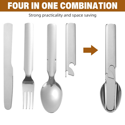 🔥 LAST DAY 50% OFF! 🍴4-in-1 Stainless Steel Portable Cutlery Set