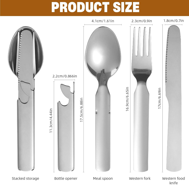 🔥 LAST DAY 50% OFF! 🍴4-in-1 Stainless Steel Portable Cutlery Set